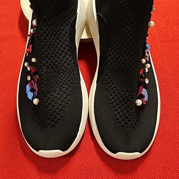 Zara Woman sequin beaded rhinestone embellished shoes sz.9.5 slip on NWOT - Picture 10 of 11